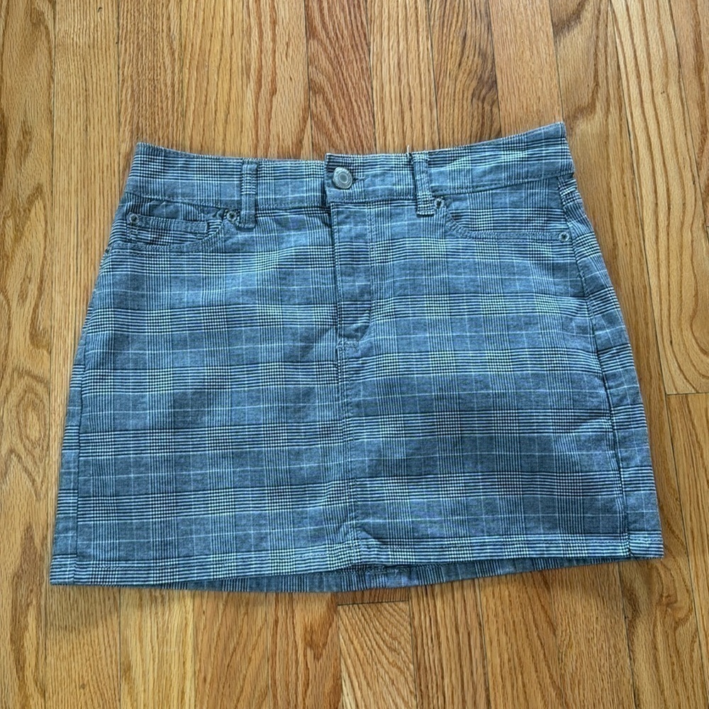 ***American Eagle Women’s Gray Plaid Hi Rise Mini Skirt Sz 4R